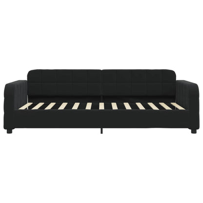 Divano Letto Estraibile con Cassetti Nero 90x200 cm in Velluto - homemem39