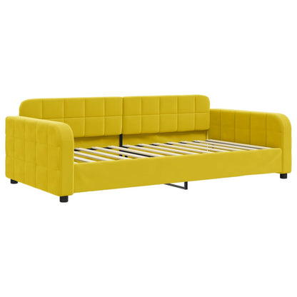 Divano Letto Estraibile con Cassetti Giallo 90x200cm in Velluto - homemem39