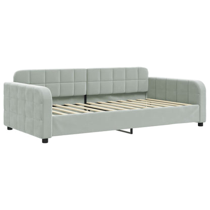 Divano Letto Estraibile Cassetti Grigio Chiaro 100x200 Velluto - homemem39