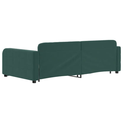 Divano Letto Estraibile Cassetti Verde Scuro 100x200cm Velluto - homemem39