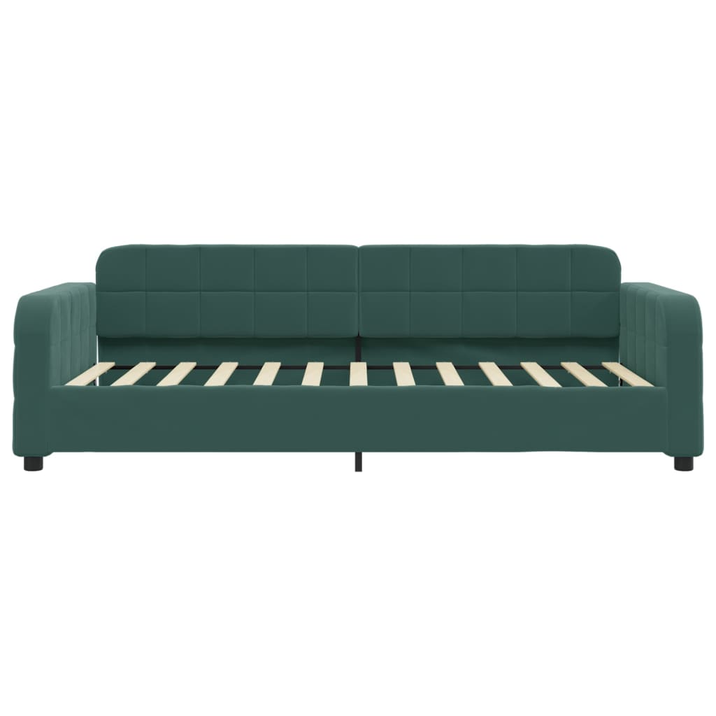 Divano Letto Estraibile Cassetti Verde Scuro 100x200cm Velluto - homemem39