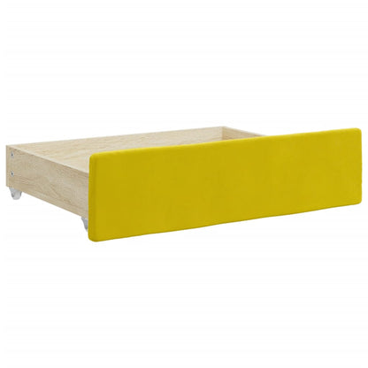 Divano Letto Estraibile con Cassetti Giallo 100x200cm Velluto - homemem39