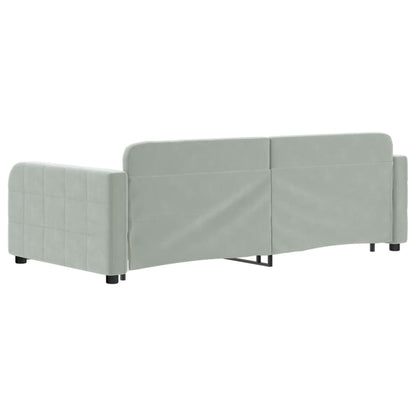 Divano Letto Estraibile Cassetti Grigio Chiaro 90x190cm Velluto - homemem39