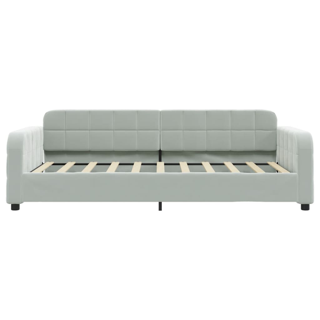 Divano Letto Estraibile Cassetti Grigio Chiaro 90x190cm Velluto - homemem39