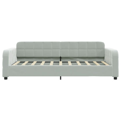 Divano Letto Estraibile Cassetti Grigio Chiaro 90x190cm Velluto - homemem39