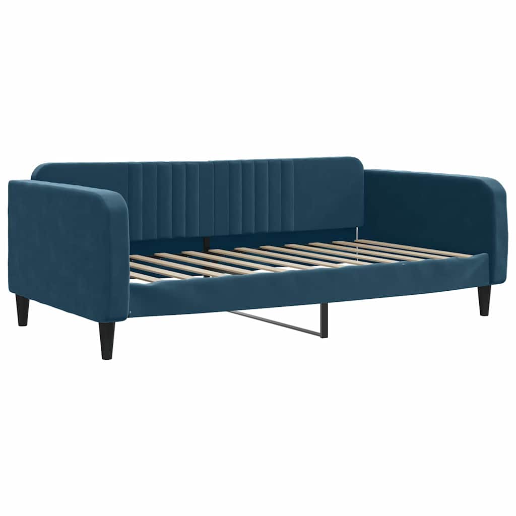 Divano Letto con Materasso Blu 100x200 cm in Velluto | homemem39