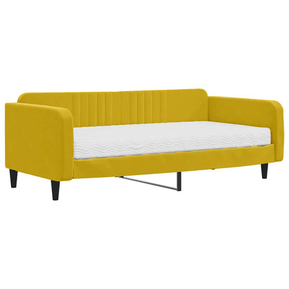 Divano Letto con Materasso Giallo 100x200 cm in Velluto | homemem39