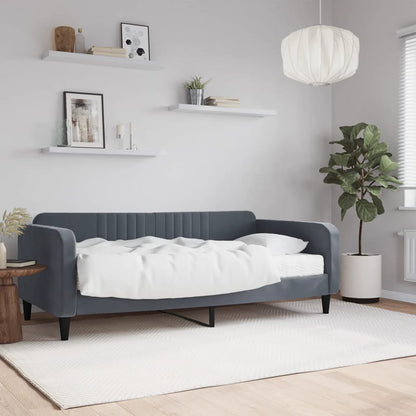 Divano Letto con Materasso Grigio Scuro 90x190 cm in Velluto | homemem39