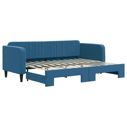 Divano Letto con Letto Estraibile Blu 80x200 cm in Velluto - homemem39
