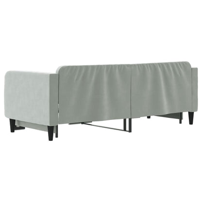 Divano Letto con Letto Estraibile Grigio Chiaro 80x200 Velluto - homemem39