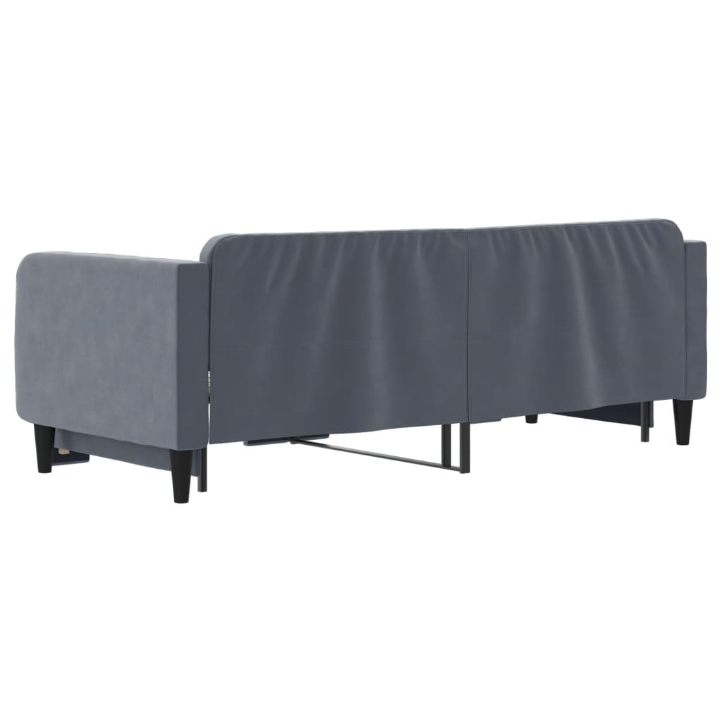 Divano Letto con Letto Estraibile Grigio Scuro 80x200cm Velluto - homemem39