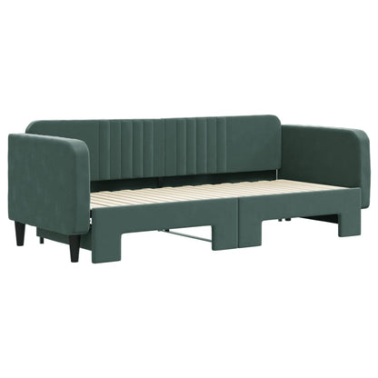 Divano Letto con Letto Estraibile Verde Scuro 80x200cm Velluto - homemem39
