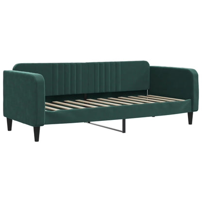 Divano Letto con Letto Estraibile Verde Scuro 80x200cm Velluto - homemem39