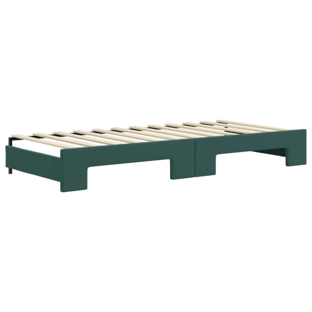 Divano Letto con Letto Estraibile Verde Scuro 80x200cm Velluto - homemem39