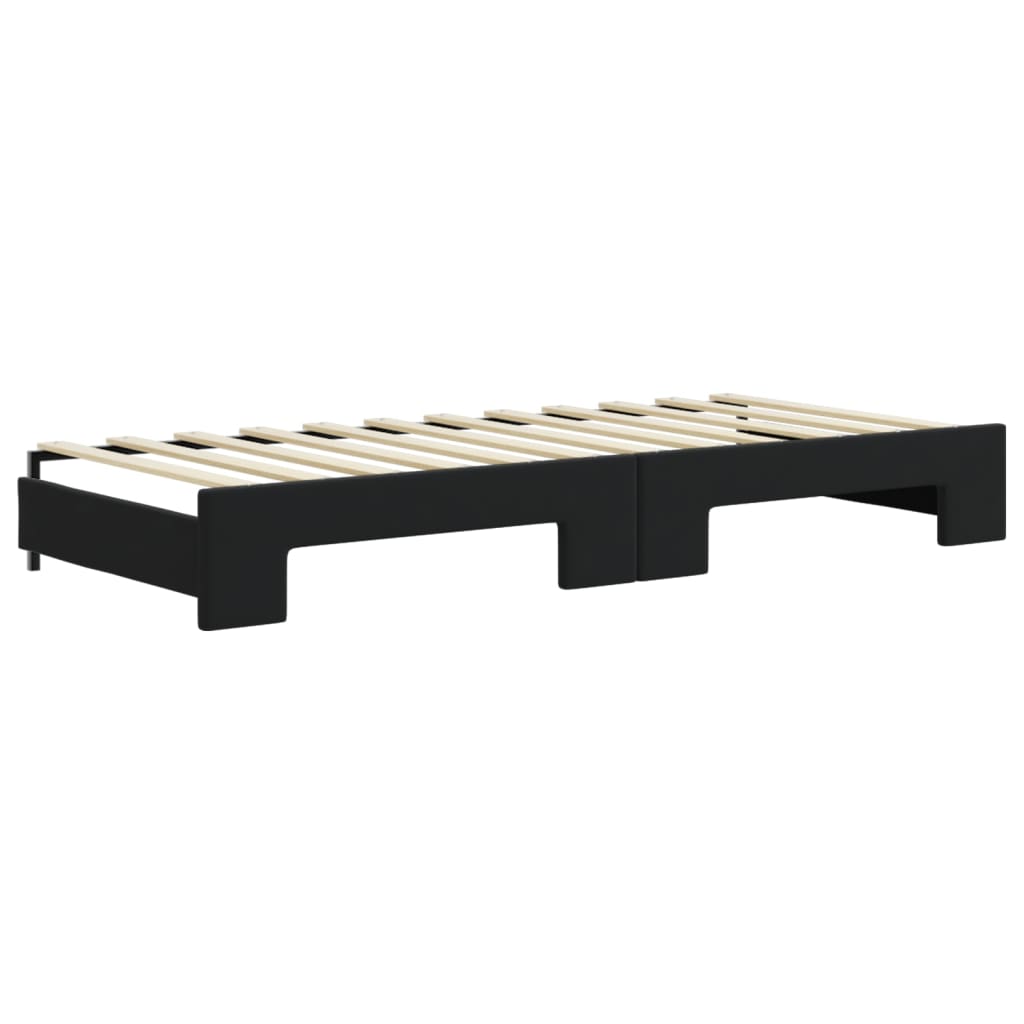Divano Letto con Letto Estraibile Nero 80x200 cm in Velluto | homemem39