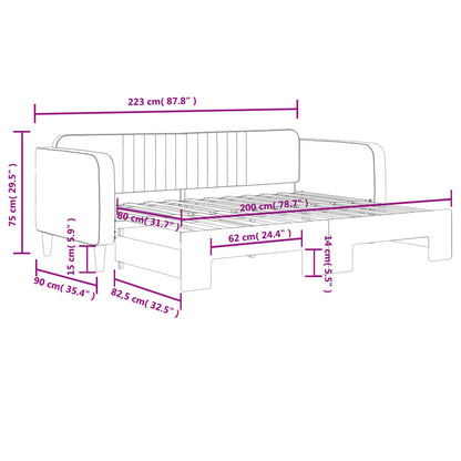 Divano Letto con Letto Estraibile Nero 80x200 cm in Velluto | homemem39