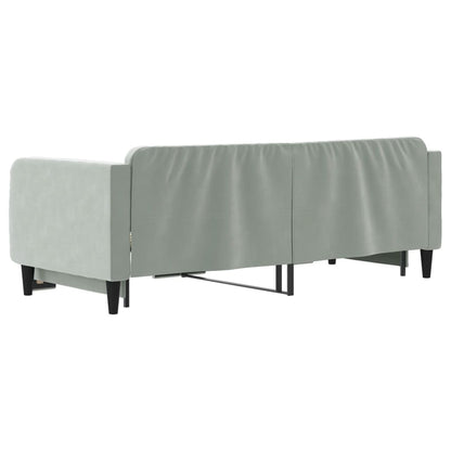 Divano Letto con Letto Estraibile Grigio Chiaro 90x200 Velluto - homemem39