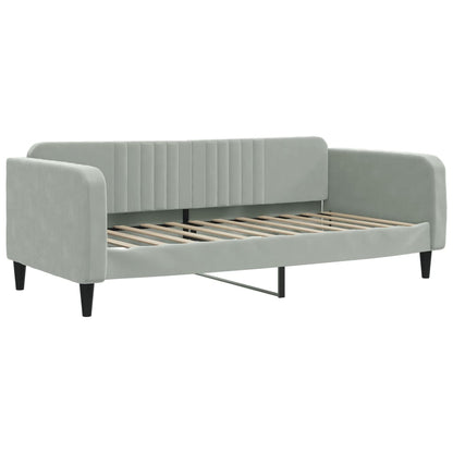 Divano Letto con Letto Estraibile Grigio Chiaro 90x200 Velluto - homemem39