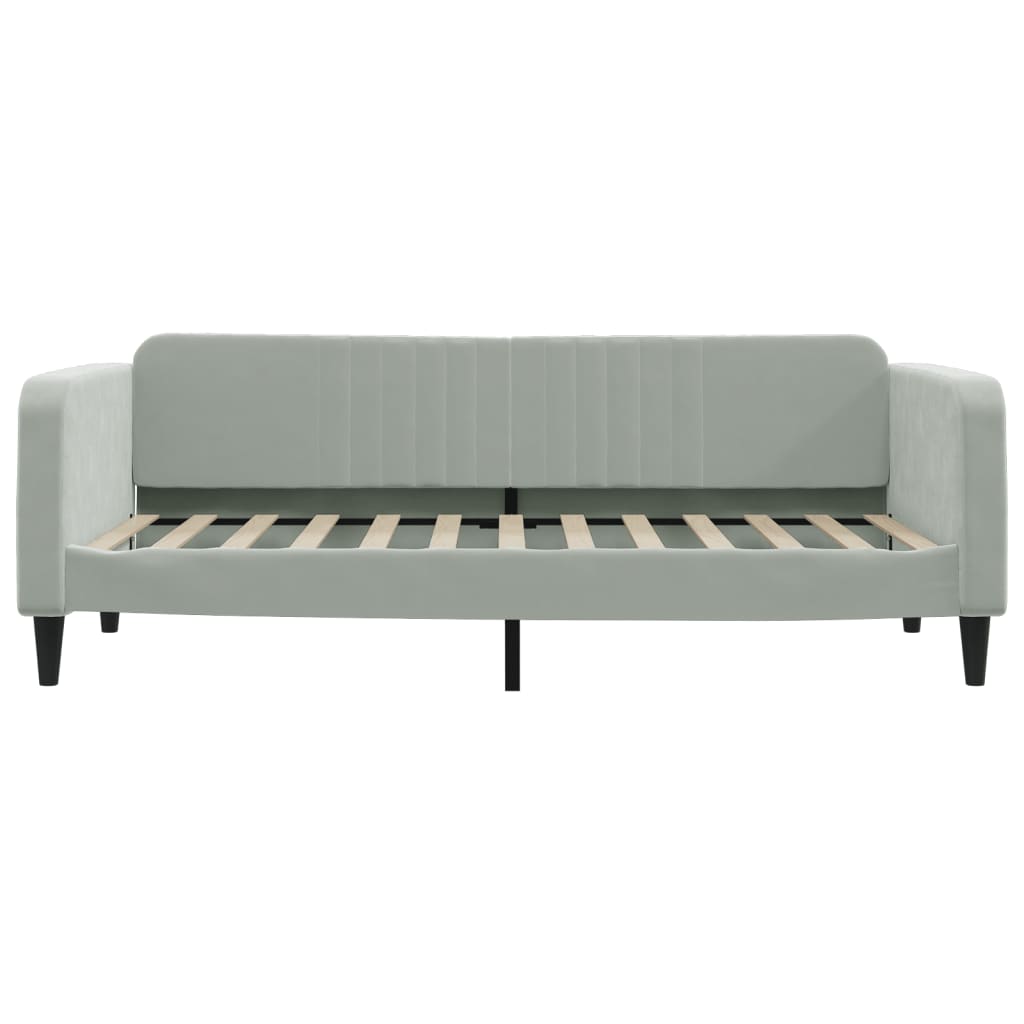 Divano Letto con Letto Estraibile Grigio Chiaro 90x200 Velluto - homemem39