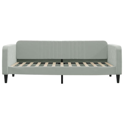 Divano Letto con Letto Estraibile Grigio Chiaro 90x200 Velluto - homemem39