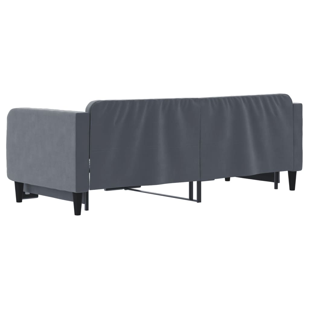 Divano Letto con Letto Estraibile Grigio Scuro 90x200cm Velluto - homemem39
