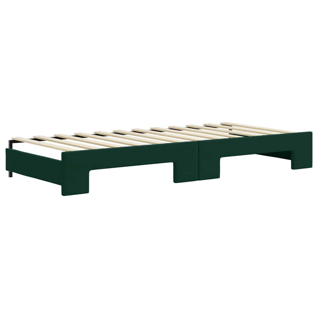 Divano Letto con Letto Estraibile Verde Scuro 90x200cm Velluto | homemem39