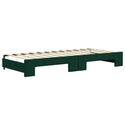 Divano Letto con Letto Estraibile Verde Scuro 90x200cm Velluto | homemem39