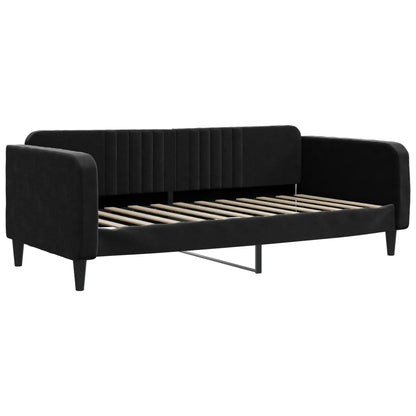 Divano Letto con Letto Estraibile Nero 90x200 cm in Velluto - homemem39