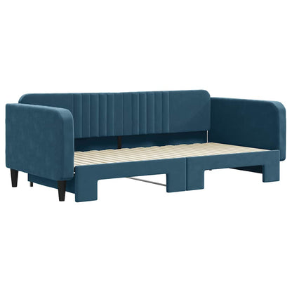 Divano Letto con Letto Estraibile Blu 100x200 cm in Velluto | homemem39