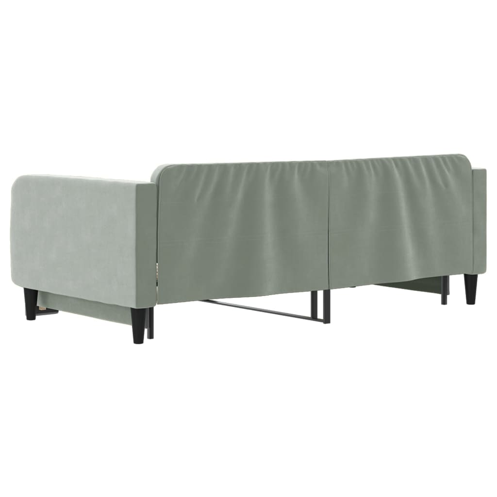 Divano Letto con Letto Estraibile Grigio Chiaro 100x200 Velluto - homemem39