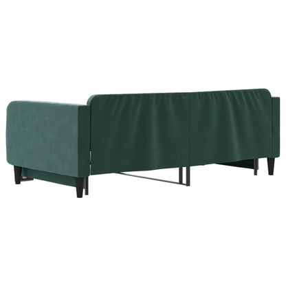 Divano Letto con Letto Estraibile Verde Scuro 100x200cm Velluto | homemem39