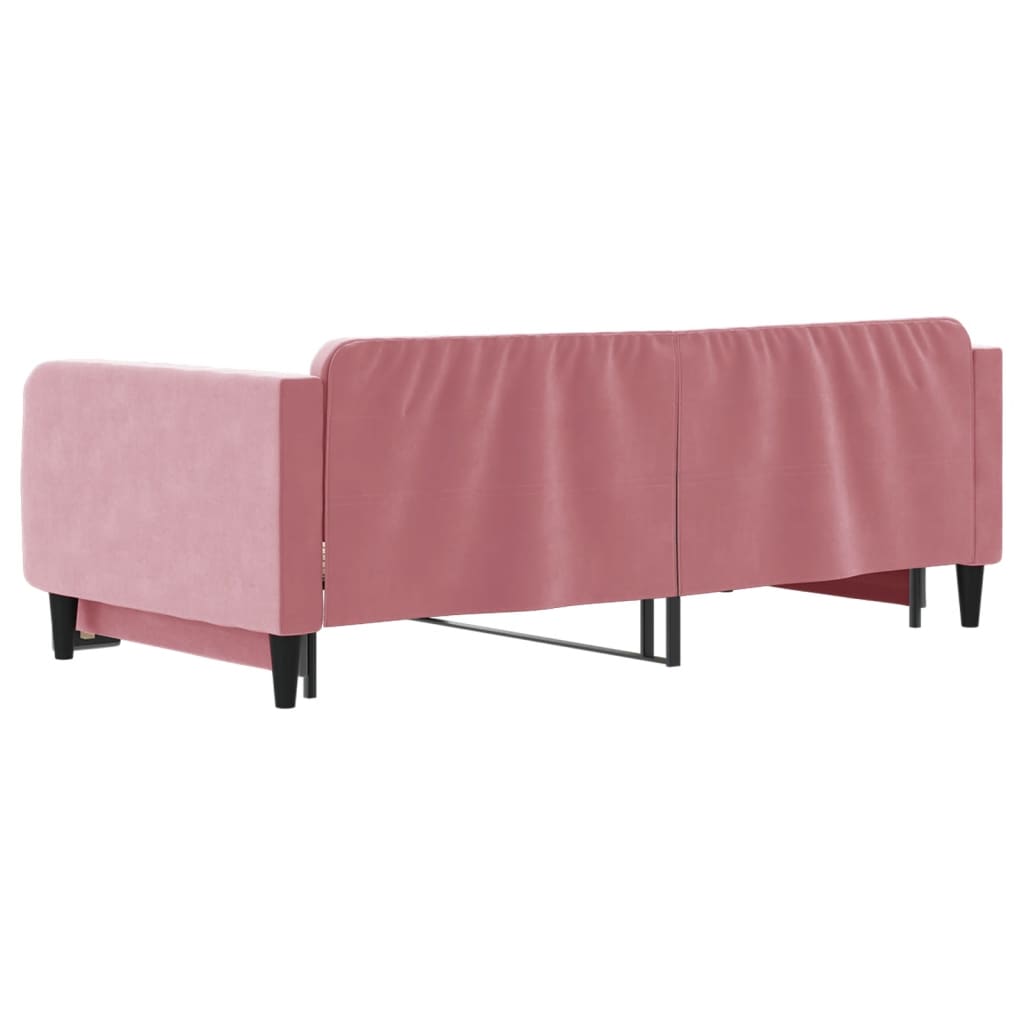 Divano Letto con Letto Estraibile Rosa 100x200 cm in Velluto