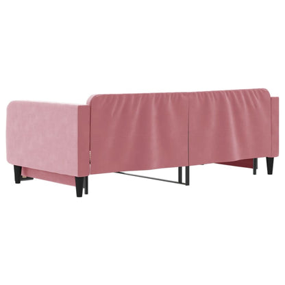 Divano Letto con Letto Estraibile Rosa 100x200 cm in Velluto