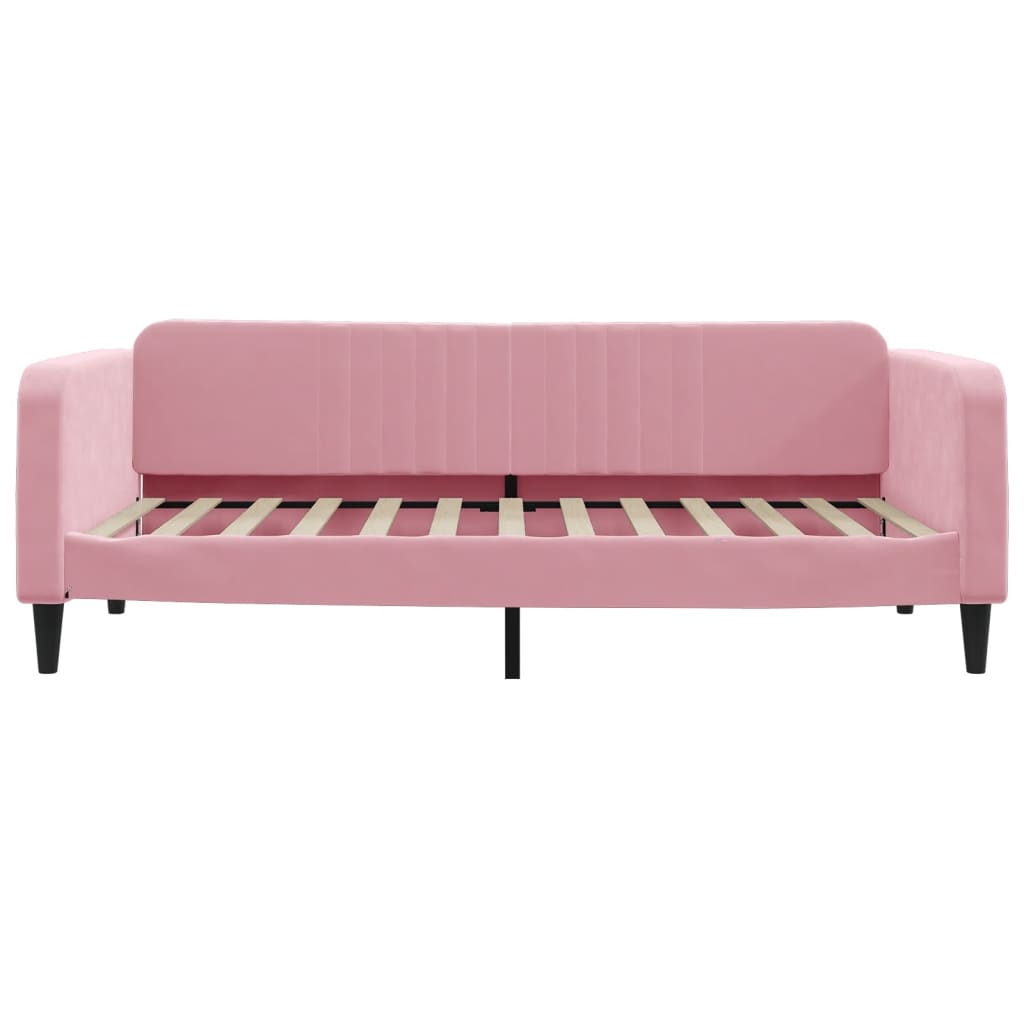 Divano Letto con Letto Estraibile Rosa 100x200 cm in Velluto