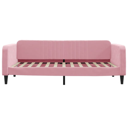 Divano Letto con Letto Estraibile Rosa 100x200 cm in Velluto
