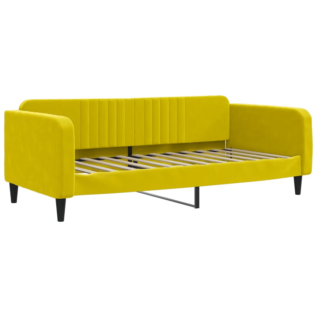 Divano Letto con Letto Estraibile Giallo 100x200 cm in Velluto - homemem39