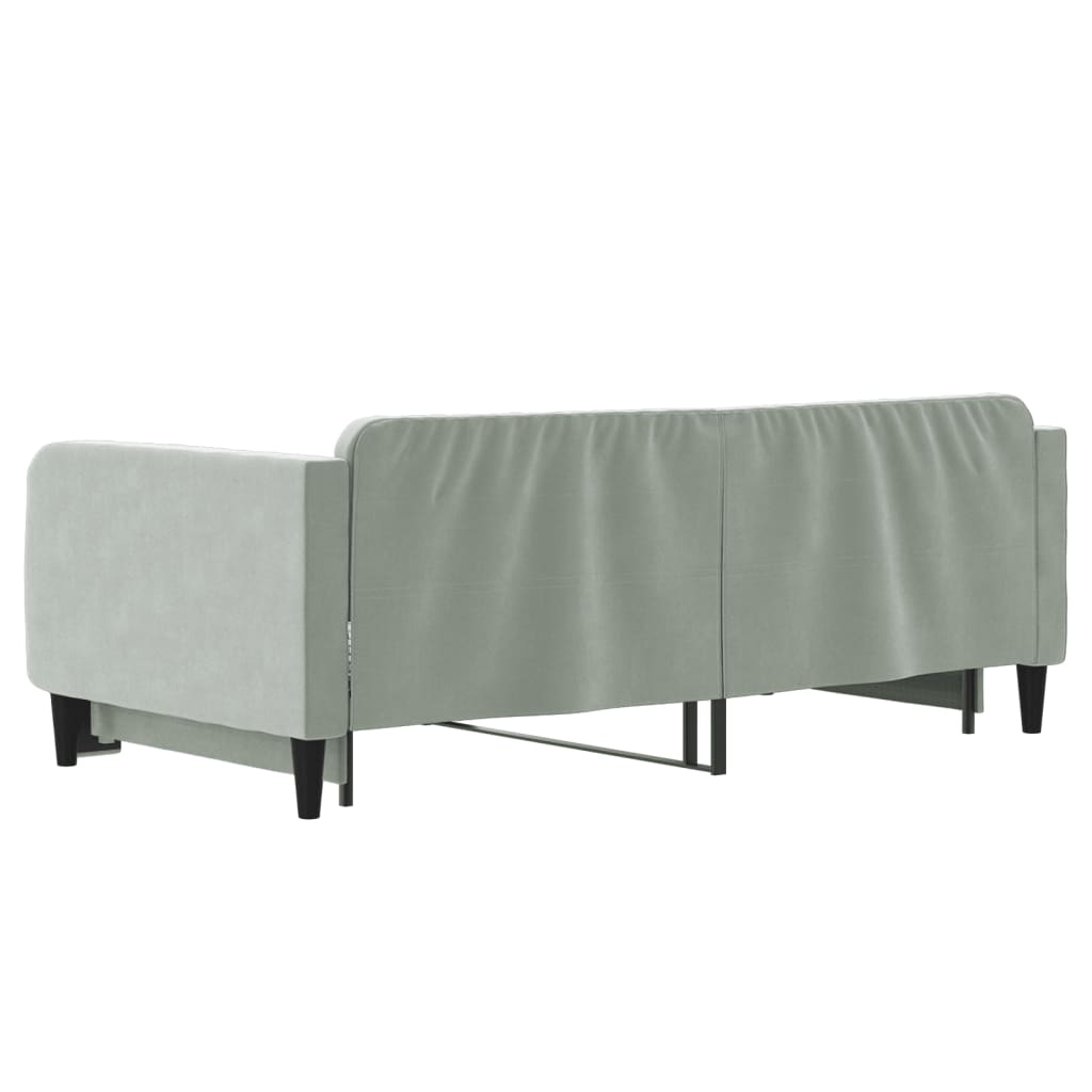 Divano Letto con Letto Estraibile Grigio Chiaro 90x190 Velluto | homemem39