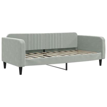 Divano Letto con Letto Estraibile Grigio Chiaro 90x190 Velluto | homemem39