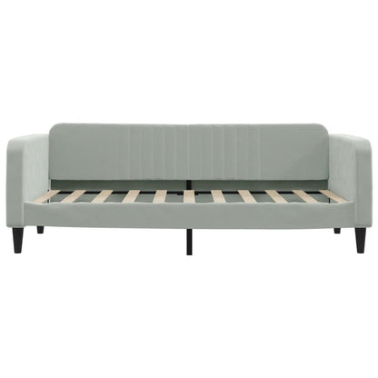 Divano Letto con Letto Estraibile Grigio Chiaro 90x190 Velluto | homemem39