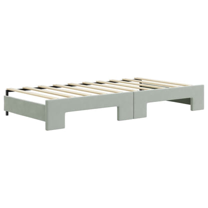 Divano Letto con Letto Estraibile Grigio Chiaro 90x190 Velluto | homemem39