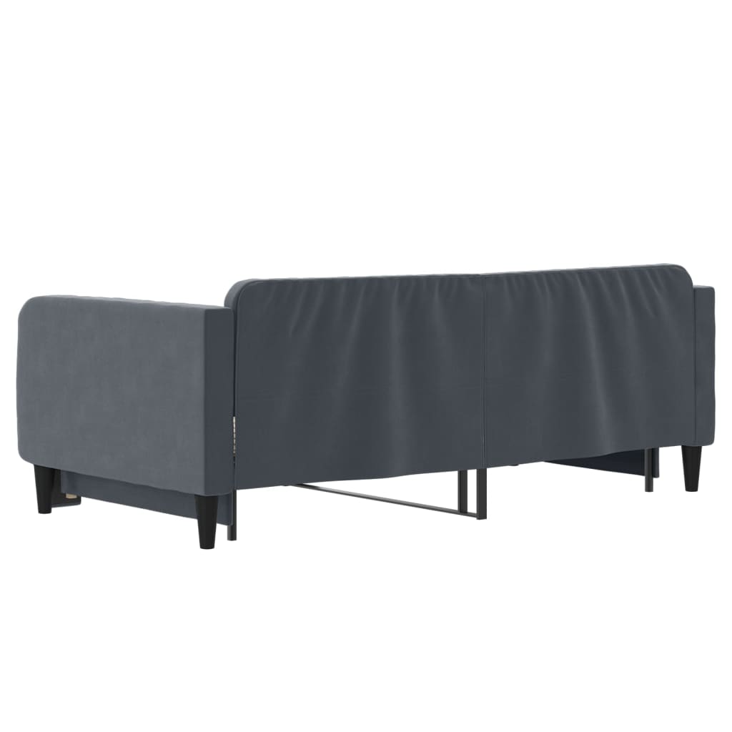 Divano Letto con Letto Estraibile Grigio Scuro 90x190cm Velluto | homemem39