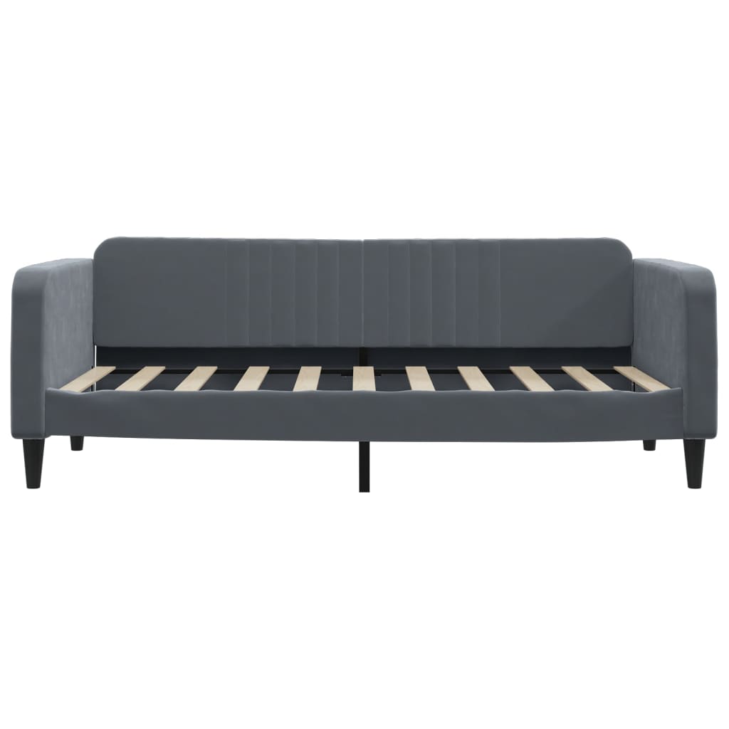 Divano Letto con Letto Estraibile Grigio Scuro 90x190cm Velluto | homemem39