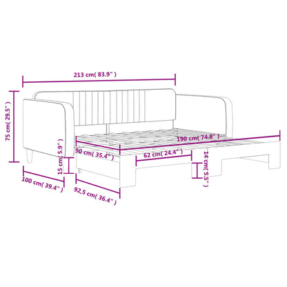 Divano Letto con Letto Estraibile Grigio Scuro 90x190cm Velluto | homemem39