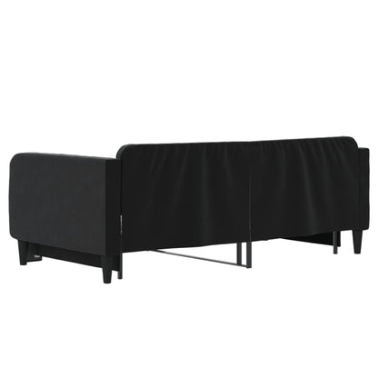 Divano Letto con Letto Estraibile Nero 90x190 cm in Velluto - homemem39