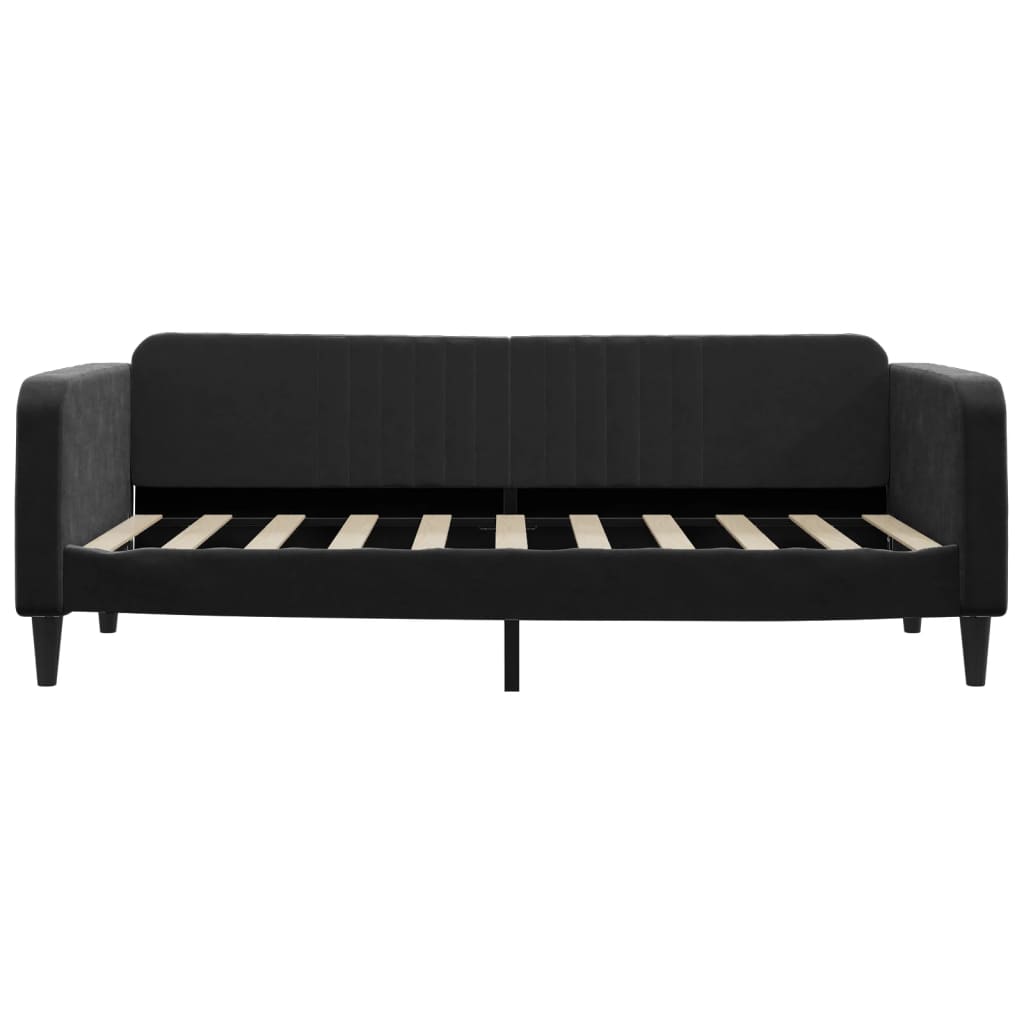 Divano Letto con Letto Estraibile Nero 90x190 cm in Velluto - homemem39