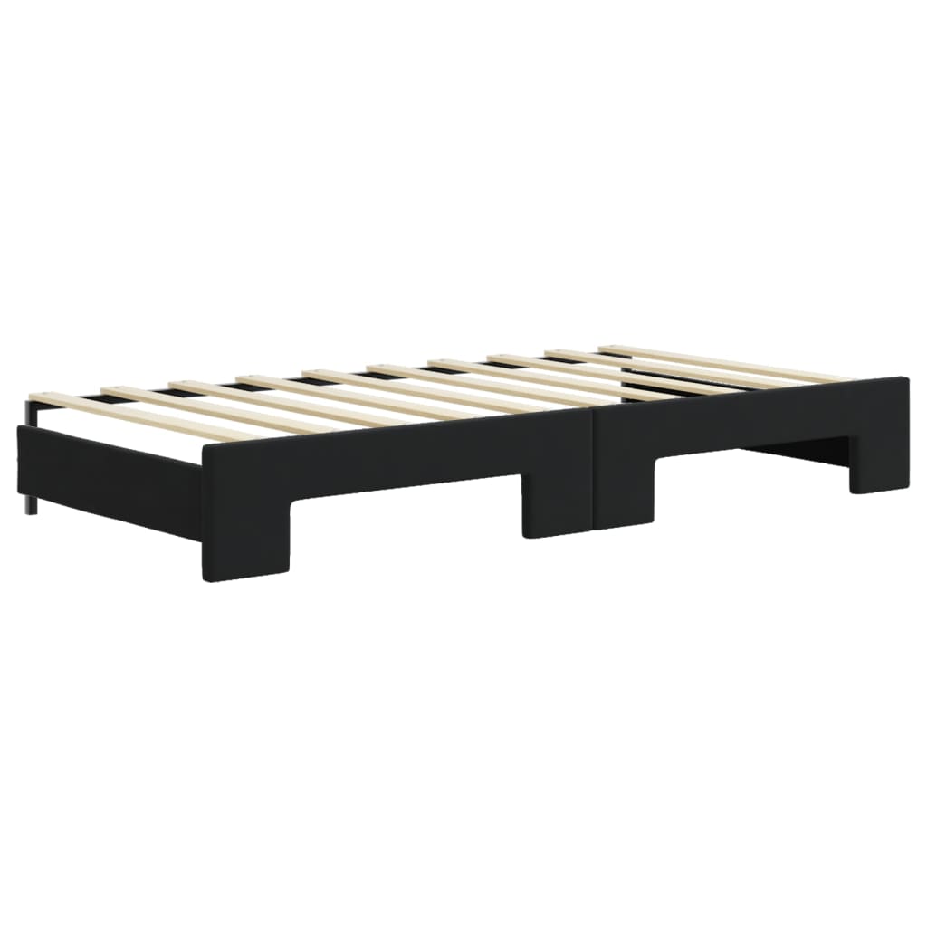 Divano Letto Estraibile con Materassi Nero 90x190 cm Velluto | homemem39