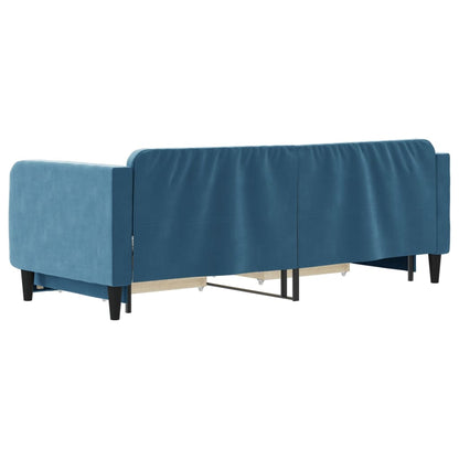 Divano Letto Estraibile con Cassetti Blu 80x200 cm Velluto - homemem39