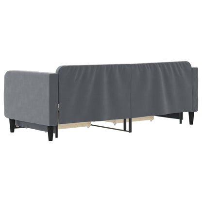 Divano Letto Estraibile Cassetti Grigio Scuro 80x200cm Velluto - homemem39