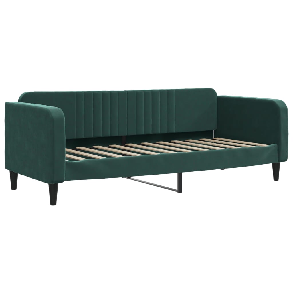 Divano Letto Estraibile Cassetti Verde Scuro 80x200cm Velluto - homemem39