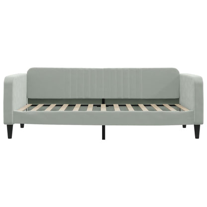 Divano Letto Estraibile Cassetti Grigio Chiaro 90x200cm Velluto - homemem39